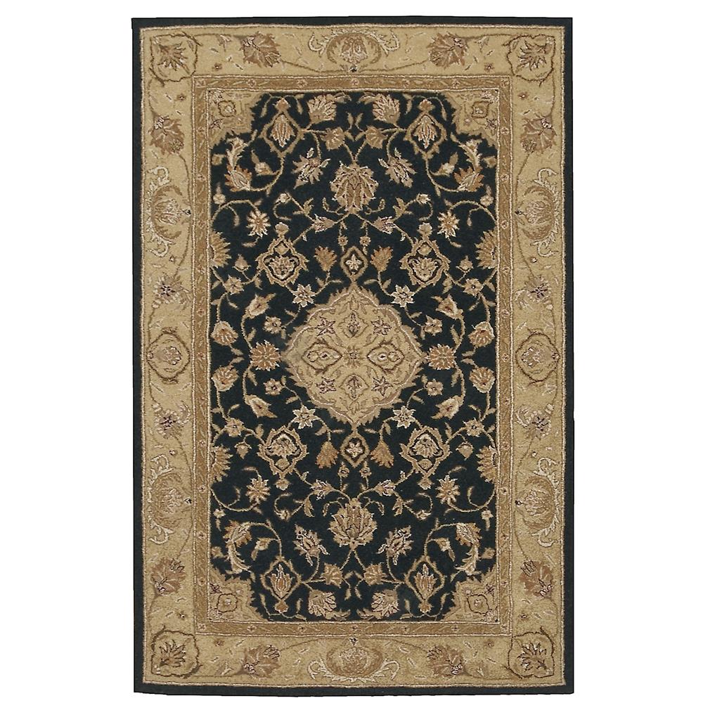 Nourison HE10 Weston 9 Ft. X 9 Ft. Round Rug in Black,Oatmeal
